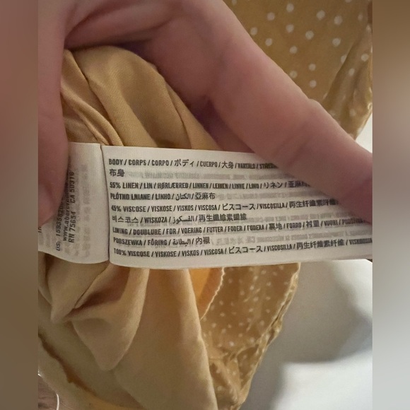 Abercrombie and Fitch Yellow Polka Dot Mini Dress Size L - Picture 4 of 4